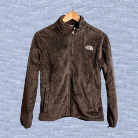 🛎️ 5/$20 North Face Fuzzy Zip Jacket Size S in Brown - Picture 1 of 13